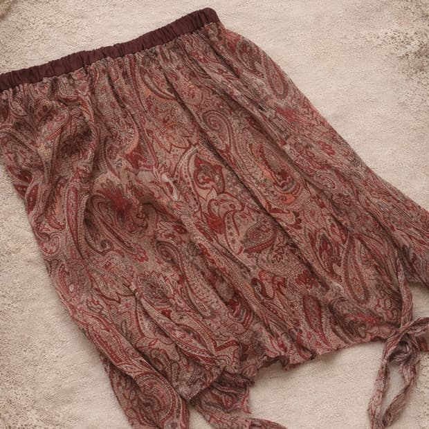 [Nuit et Jour] 일본 빈티지 페이즐리 타이 밴딩 스커트