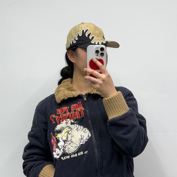 빈티지 불꽃 볼캡