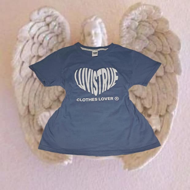 러브이즈트루 하트로고 반팔티 블루