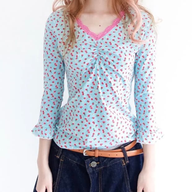 샵페어리 스트로베리티 레이스 탑 민트