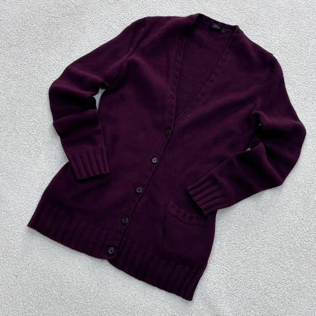 F 한섬시스템 버건디 가디건 자켓 0407E1