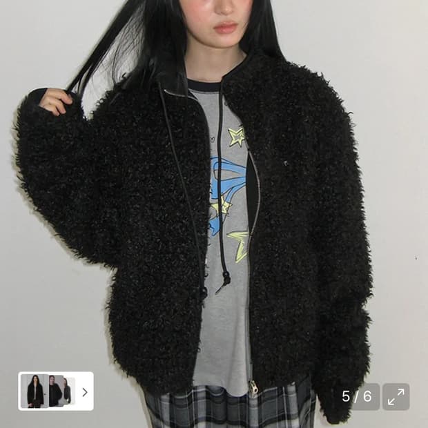 론론 퍼피 플리스 집업 점퍼 블랙 F