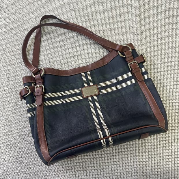 실측확인 빈폴체크 패턴 숄더백 0415D