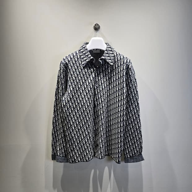 [중고/정품] 디올 오블리크 오버셔츠 네이비/베이지 M