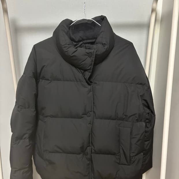 새상품 탑텐 덕다운 블랙 숏패딩 95