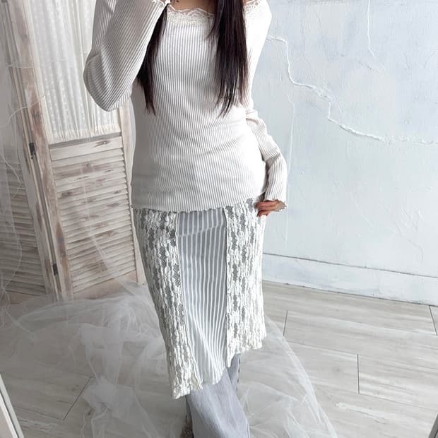 Lace Point Ivory Long Sleeve