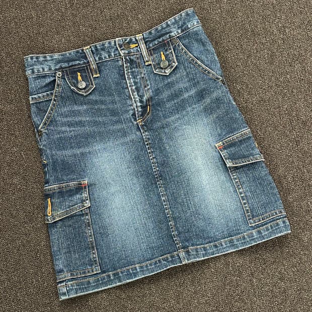 0)재패니즈 빈티지 포켓 데님 스커트
