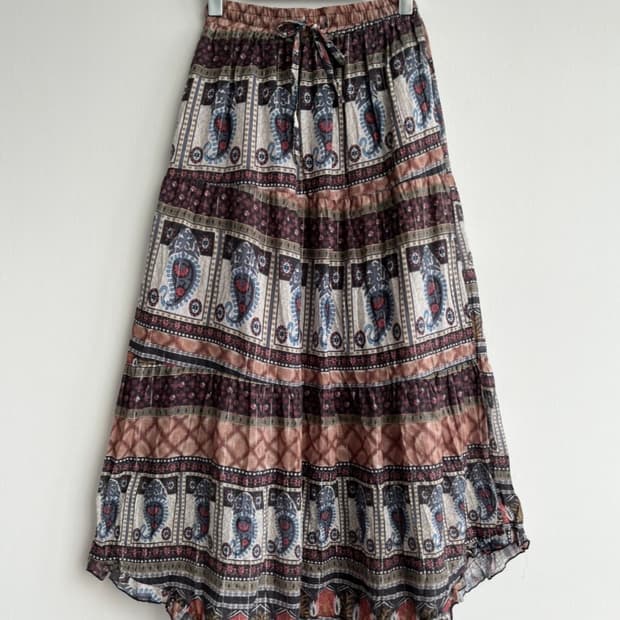 AFRICA TARO 페이즐리 패턴 롱 스커트