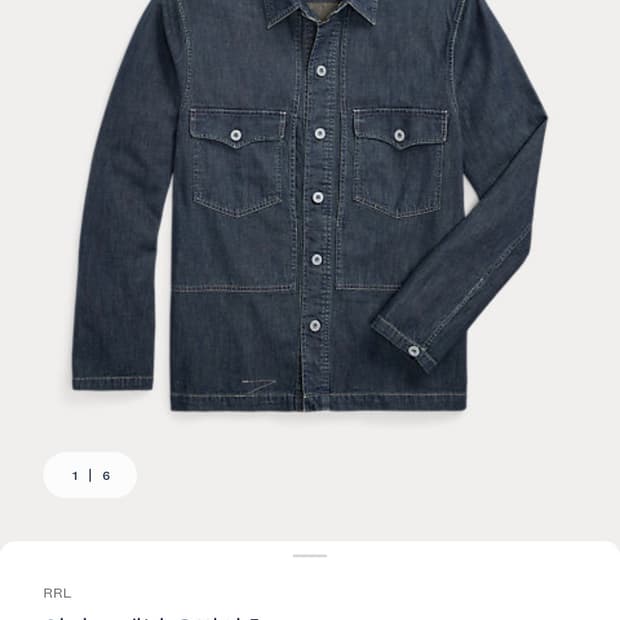 RRL 인디고 데님 오버셔츠 S