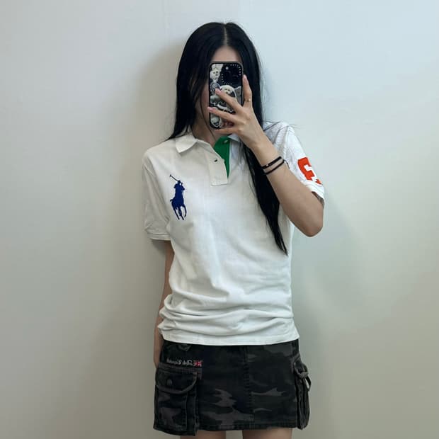 폴로 랄프로렌 빅포니 화이트 피케 반팔 카라 티셔츠