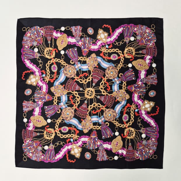 셀린느 타슬 블랙 쁘띠 스카프 머플러 손수건 