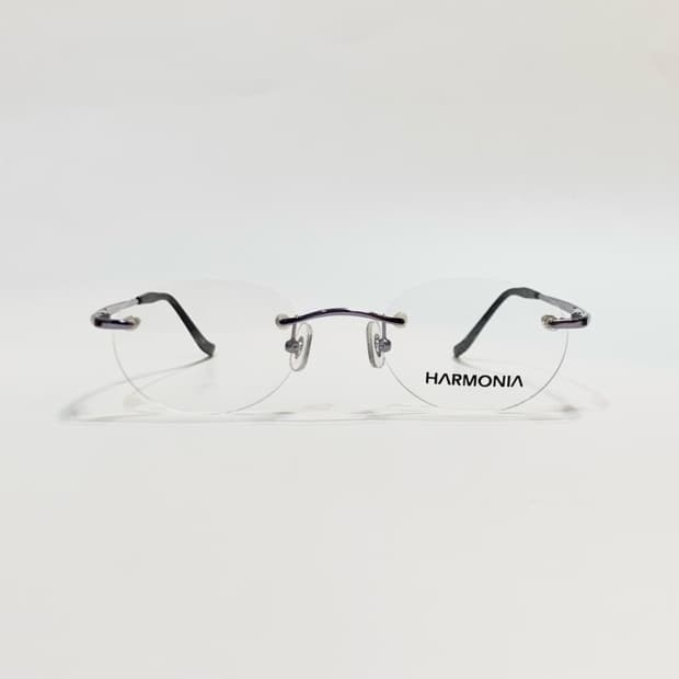 [픽키-674]  무테 타원형 안경 메탈 브릿지 블랙팁 초슬림 경량