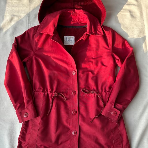 런던포그 후디드 코트 버건디 8 REG