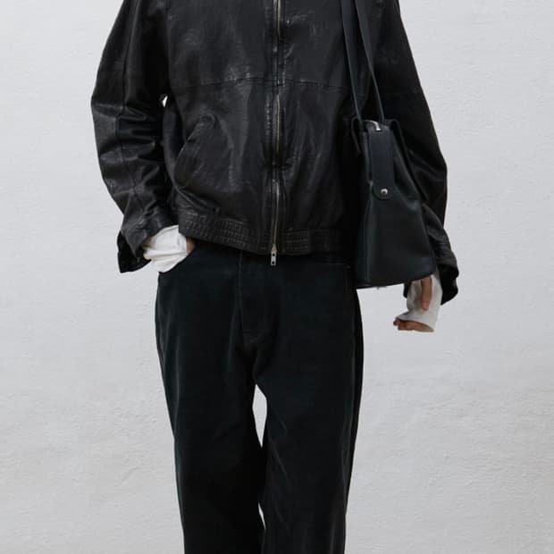 유스 25FW 가죽 블루종 L사이즈