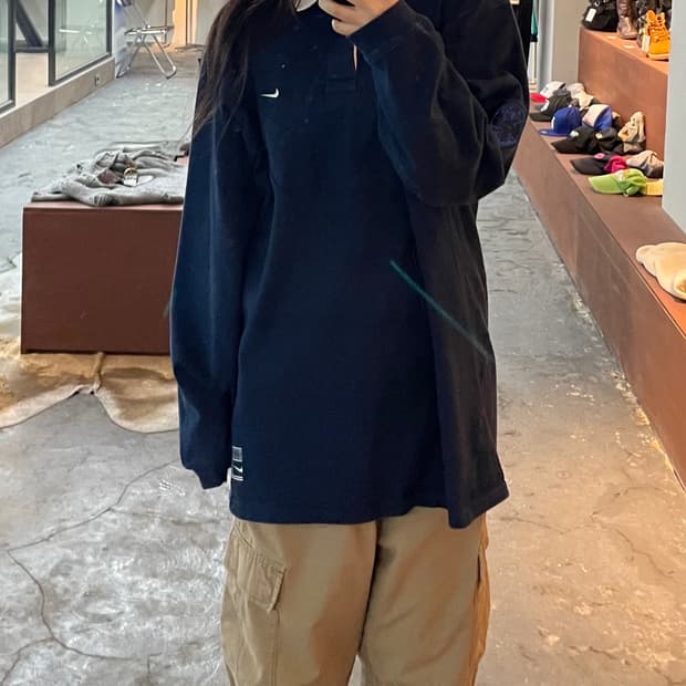 나이키 네이비 카라넥 럭비티 H615