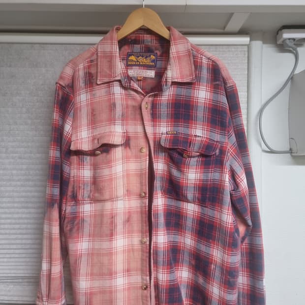 데우스 엑스 마키나 체크셔츠 핑크