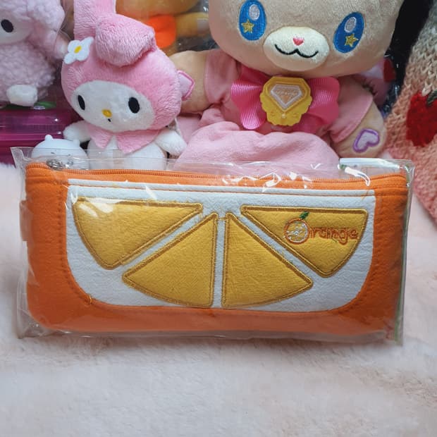 미개봉) 고전 후르츠 오렌지 과일 필통 학용품 빈티지 파우치 고전문구