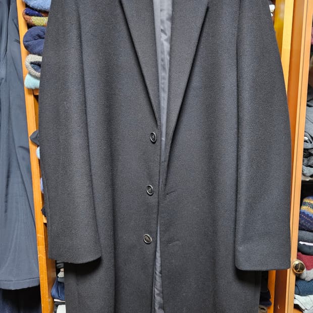 [L사이즈] 인사일런스 블랙 세미오버사이즈 싱글 코트