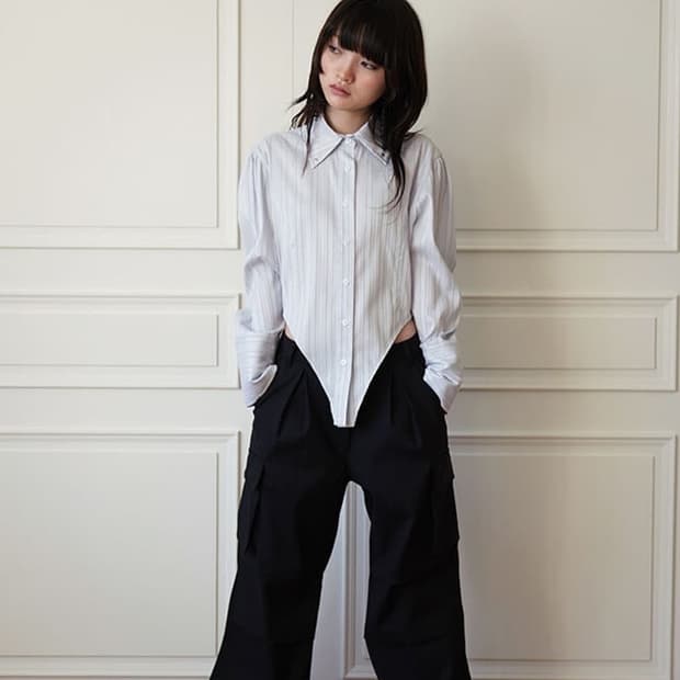 DARED bikini line metal stripe shirt