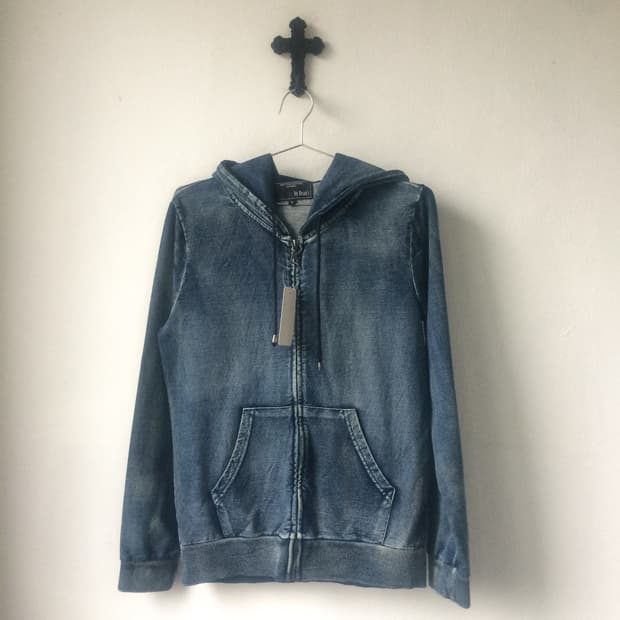 Washing cotton hood zip up