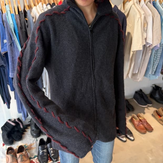 Emporio Armani 울 니트 집업 XL