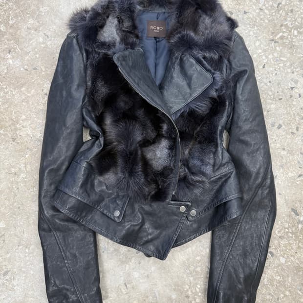 딥블루 폭스 퍼자켓