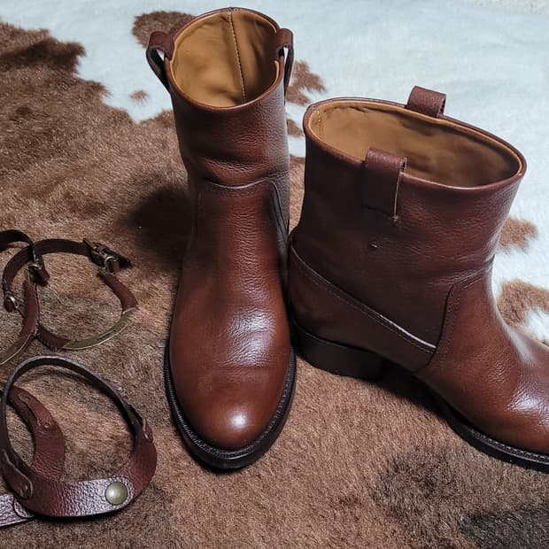 폴로 고급라인 퍼플라벨 가죽 앵글부츠 38M