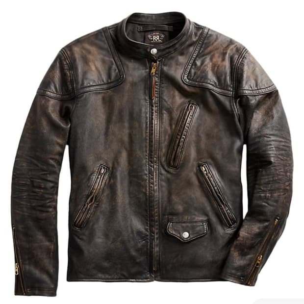 RRL 레더 모토 자켓 m 새상품