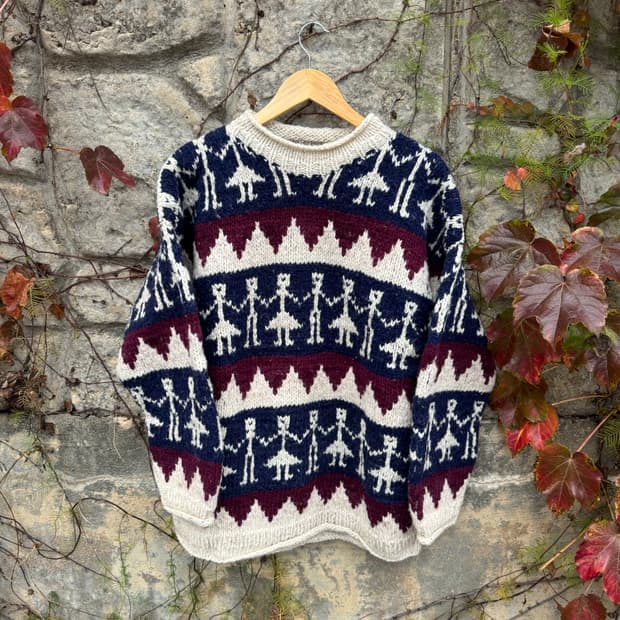 90s open country 네이티브 아메리칸 에콰도르 핸드 울 니트