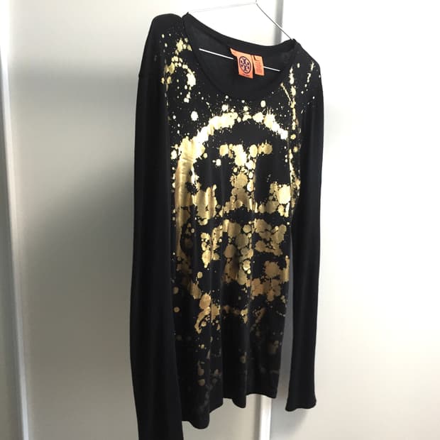 오네갸루 Tory burch gold glitter Top 갸루 펑크