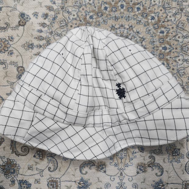 ZANIMAL 화이트 체크 무늬 벙거지