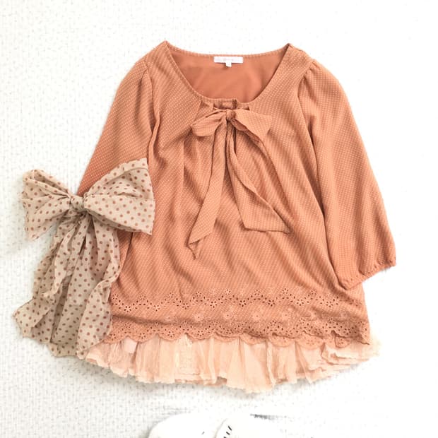 JPN/ 도트블라우스 땡땡이블라우스 모리걸블라우스 모리룩블라우스