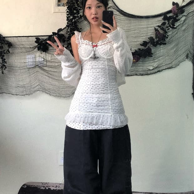 레이어드 슬립 데일리 코디 세트