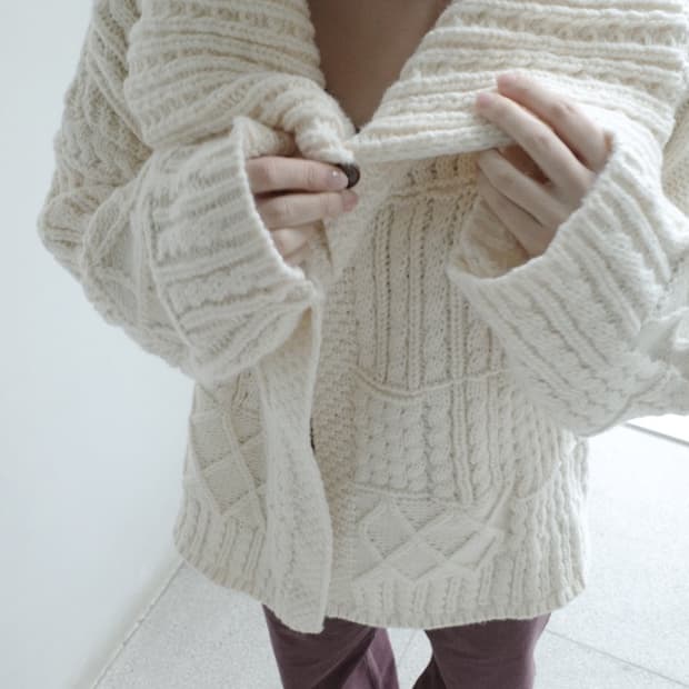 애프터먼데이 케이블 가디건 치노 팬츠