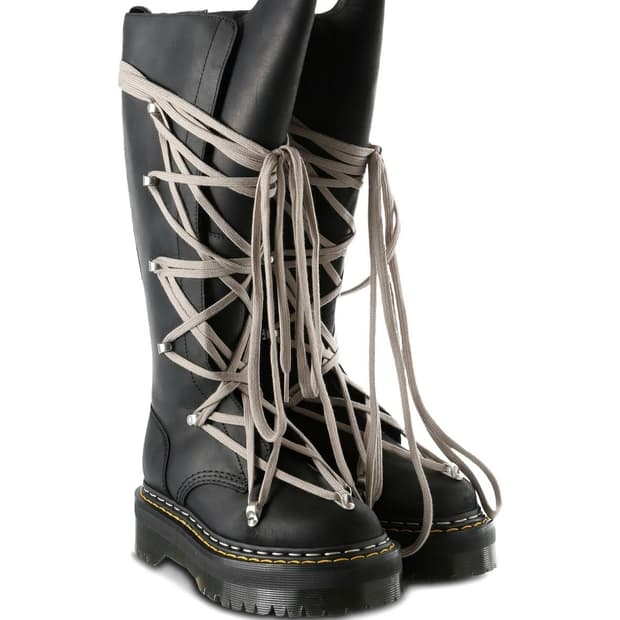 (새상품) 릭오웬스 닥터마틴 1B40 쿼드솔 펜타레이스부츠