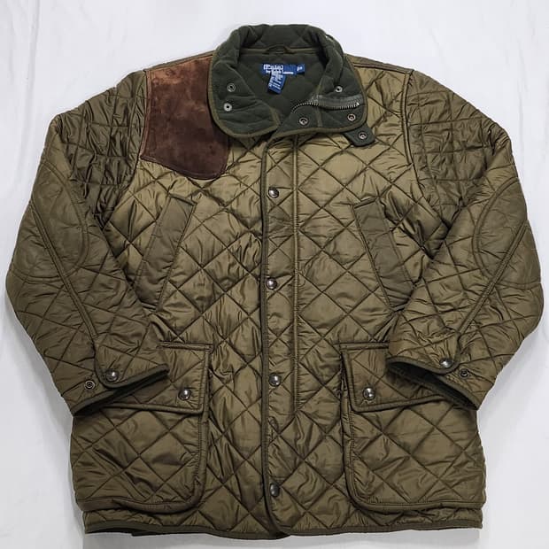 폴로 랄프 로렘 퀄팅 클래식 스웨이드 캠튼 점퍼