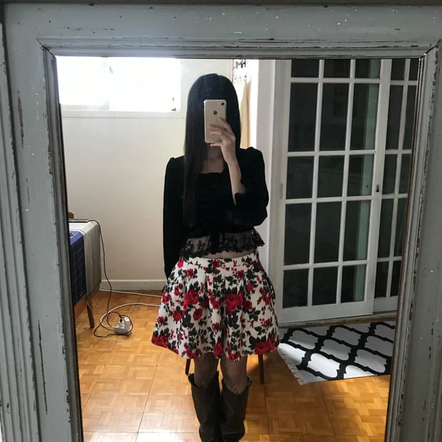 vintage velvet shirring lace top