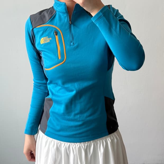 [L] 노스페이스 우먼 반집업 긴팔티