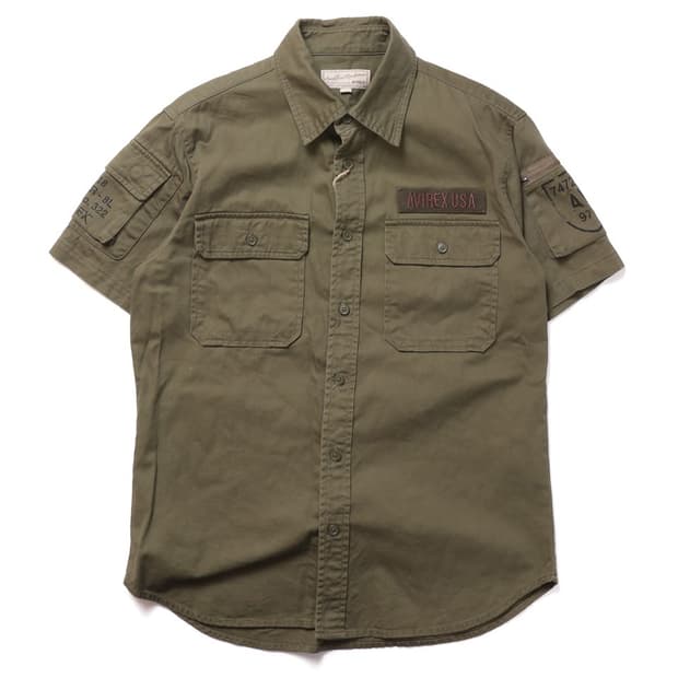아비렉스 Avirex Half Sleeve Embroidered Shir