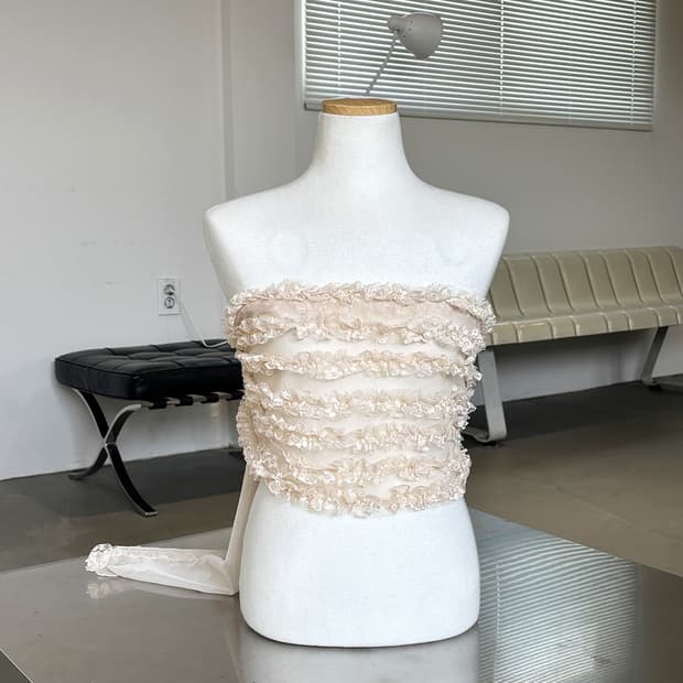 can can frill trimming mesh scarf