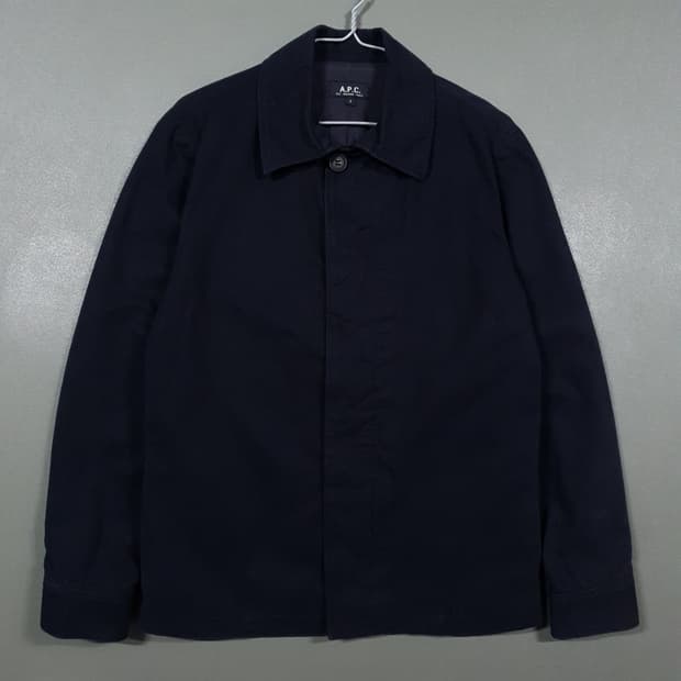 A.P.C. 아페쎄 히든 버튼 지퍼 블루종 워크 자켓 다크네이비 S