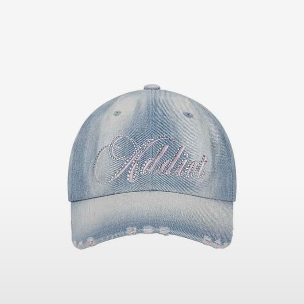 2000 아카이브 모카 데님 큐빅 모자 아일릿 모카 착용