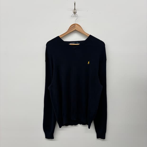 폴로 랄프로렌 네이비 브이넥 니트 여/L