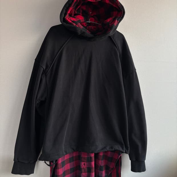 19FW Shirt Layered Hoodie