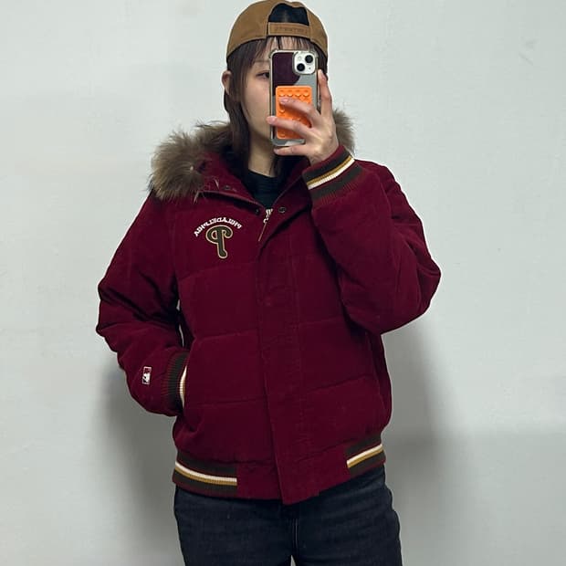 MLB 필라델피아 필리스 덕다운 코듀로이 푸퍼 자켓 울프죠