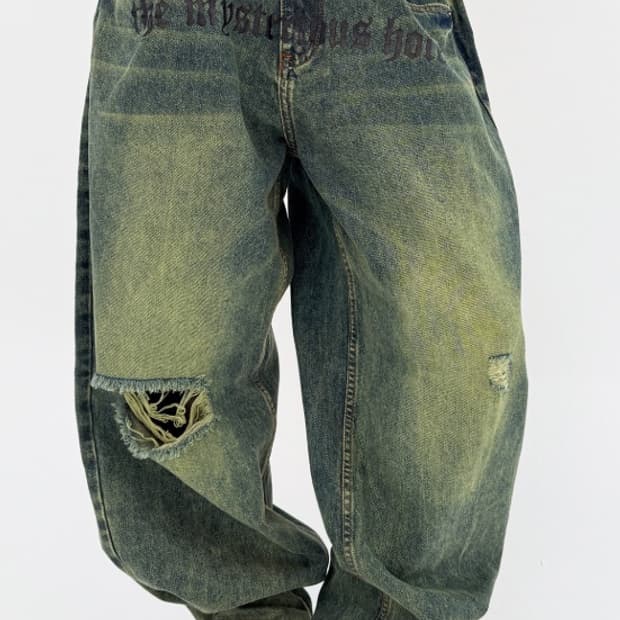 더미스테리어스호텔 Yellow washing jeans