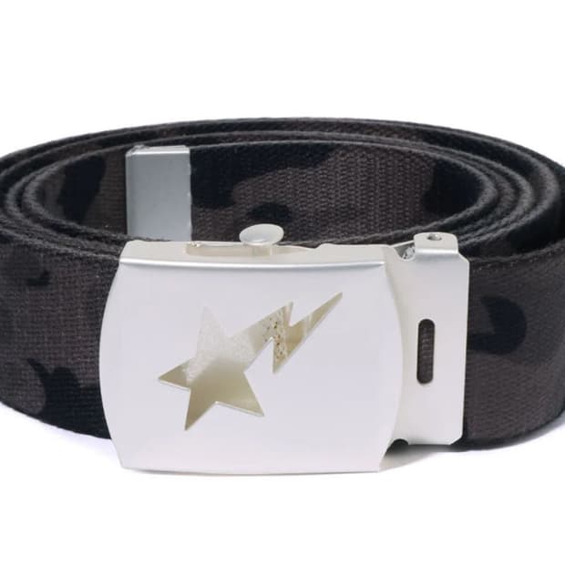 (국내미발매, 새상품) 베이프 25fw 컬러 카모 벨트 블랙