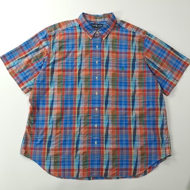 CK317 3XB 폴로 마드라스체크 반팔 셔츠 남방