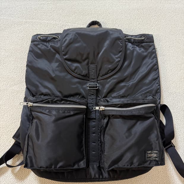 (미사용급) PORTER 포터 탱커 백팩 럭색 지퍼 블랙