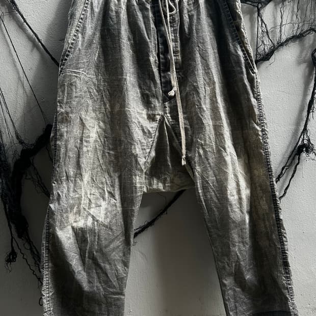 릭오웬스 17ss 로우 크로치 크롭 배기 팬츠